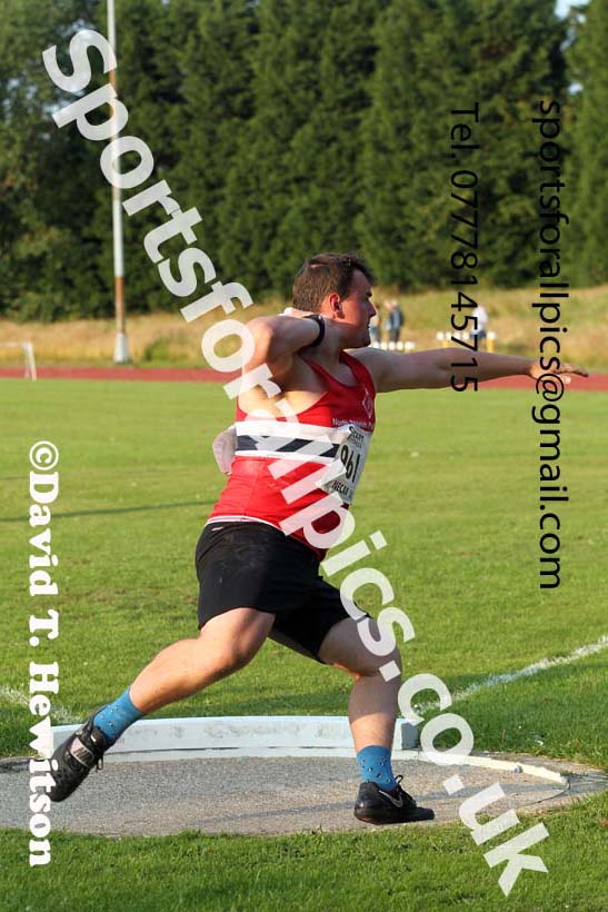 Shot putt, 2021 North East Grand Prix 5, Monkton, Wednesday, July 21st. Photo: David T. Hewitson/Sports for All Pics